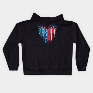 Physical Therapist American Flag Melting Heart 4th Of July Kids Hoodie